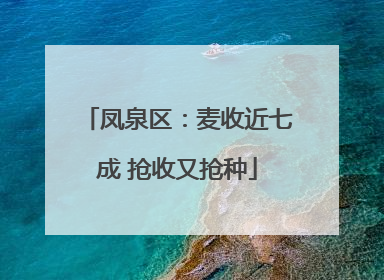 凤泉区：麦收近七成 抢收又抢种